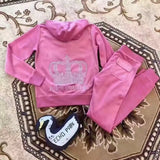 New Juicy Coutoure Tracksuit Women's Velvet Fabric Tracksuits Velour Suit Women Hoodies and Pants Fat Sister