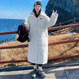 Down Cotton-Padded Jacket Women 2024 New Winter Long Money Thick Over The Knee Small Chinese Drama Art Test Cotton-Padded Clothes Cotton-Padded Jacket Women-Outfit