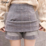 Women Autumn Woolen Plaid A-line Zipper Chic Korean Style Mini Hip-skirt Stylish Preppy Womens Faldas New Streetwear