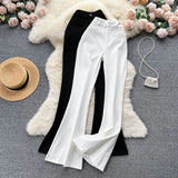 Autumn And Winter New Retro Suit Trousers Women's Leisure High Waist Hanging Feeling Thin Legs On The Bottom Of Long