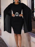 Women's 2025 Autumn And Winter 2025 New Solid-Colored Ass Sexy Cape Dress Large African