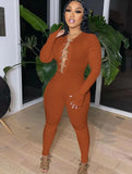 Winter Sexy Chain Lace-up Long Sleeve Tight