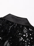 Solid Patchwork Feather Blazer For Women Notched Long Sleeve Sequins Temperament Blazer Female Autumn Fashion 2023