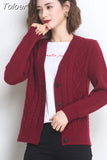 Women Knitted Cardigan Sweater Coat Slim Elegant V Neck Female Cardigans Long Sleeve Cardigans Single Breasted Lady