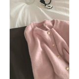 Knitted Heart Buttoned Cardigan-Outfit