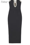 Beading Bandages Dress 2023 New Women Sexy Strapless Bodycon Clothes Celebrity Party Evening