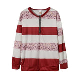 Casual Wide Stripes Zipper Sweat