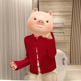 Chinese Style New Year Red Buckle Sweater Coat Women Autumn And Winter Winter High-End Feeling Super Good-Looking Knitted Open