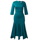 Women's 2025 Autumn And Winter 2025 New Twill Solid Color High-Waist Irregular Fishtail OL African