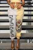 Casual Contast Print Ankle Banded