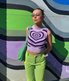 Striped Sweaters Women Y2K Aesthetics Sweater E-girl Sweet Pullovers Long Sleeve Hot Green Sweater 90s Teens