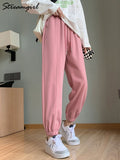 Waist Sweatpants Women Wide Leg Pants Oversized Baggy Pink Trousers Loose Sweatpants Female Khaki Pants For Women