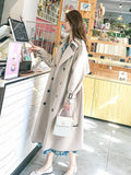 Fashion Long Coats Woman Winter 2022 Solid Color Lapel Double Row Button Windbreaker Women's Trench Coat Overcoat