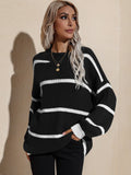 Spring Striped Pullover Loose