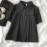 Sleeve Shirts Women Lace Preppy Style Pure Ulzzang Students Sweet All-match Casual Cute New Arrival Prevalent Mujer