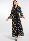 Plaid Print Belted Muslim