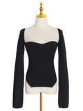 Toloer Sexy Knit Bottom Shirt Female 2024 Spring New Fashion Hem Irregular On Both Sides Of The Slit Knit Sweater-Outfit