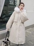 2022 Winter Big Fur Collar Parka Women Warm Long Jacket New Winter Snow Coat Women Loose Cotton Padded Parkas