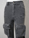Fashion Women Jeans High Elastic Slim Lower Leg Zipper Can Be Opened To Become Denim Flared Pants Spring 2023 New