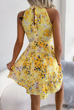 Tie Waist Ruffle Hem A-Line