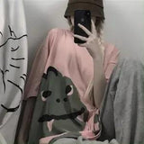 Black Japan T Shirt Loose Summer Oversize T Shirt Women Harajuku Punk Short Sleeves T-shirts Tops Tee Hip Hop T-Shirt for