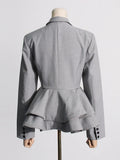 Toloer New High-End Sense Flounce Spell Receive Waist Suit Collar Women's Coat Spring Show Thin Short Small Suit-Outfit