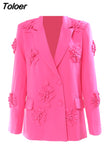 fashion women's blazer notched collar loose single breasted long sleeve solid color suit jackets summer 2023 new