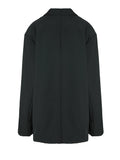 Women Black Topstitched Big Size Blazer New Lapel Long Sleeve Loose Fit Jacket Fashion Tide Spring Autumn 2023