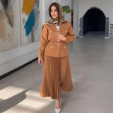 Women's Clothing 2025 Autumn New Button Suit Jacket 100-Folded Skirt