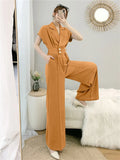 Jumpsuits Woman Dolka Pot High Waist V-neck Chiffon Loose Skinny Elegant