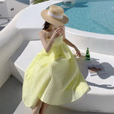 seaside holiday beach dress female sanya tourism wear a super loose led long a word condole belt