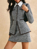 Commuting Style Simple Bumpy Coarse Flowers, Small Fragrant Temperament Long-Sleeved Top Coated Ass