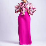 Women's 2025 New Fashion Print Strapped With Long-Sleeved Shirt Skirts