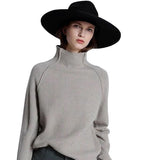 DY 2021 New Autumn Winter Girl's Clothes Women High-Collar Thickened Pullover Loose Sweater Large Size Knitted Wool