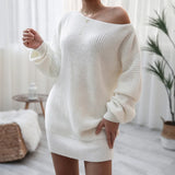 Long Sleeve Shoulder Casual Loose Knitted