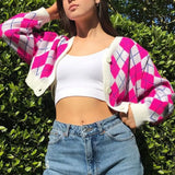 Vintage Print Women Sweaters Autumn New V-Neck Sleeveless Female Knitted Vest Streetwear y2k Top Pullover Casual