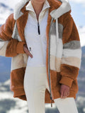 Hot New Autumn And Winter Loose Plush Multi-Color Hooded Coat