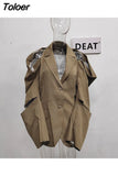 Fashion Women's Blazer Notched Single Breasted Shoulder Hollow Out Chain Design Suit Jackets Tide Spring 2023 New