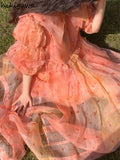for Women 2023 Vestidos De Mujer Sweet Peter Pan Collar Floral Gazue Summer Dress Korean Sweet A-line Robe Femm