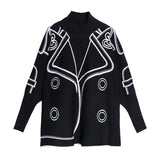 Both Side Wear Big Size Knitting Sweater Turtleneck Long Sleeve Women Pullovers New Fashion Autumn Winter 2022