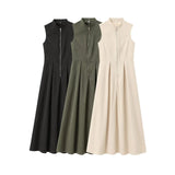 New Dress Round Neckless Waistt Commuting Temperament