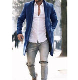 Coats Casual Fashion Pockets Long Coats Overcoat Long Sleeve Winter Parka Single-breasted 2020 New Male Long Coats