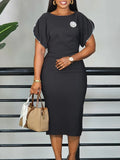 New Short Sleeve Round Collar Fashion Elegance OL Packed African Grand