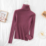 Women's Turtleneck Autumn and Winter Thicken Sweater Fashion 2021 Casual Pullover Knitted Jumper Striped Vintage Sweater