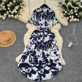 Short-Sleeved Dress Women Autumn Polo Tie Straps To The Waist Design Small Chic Temperament Long