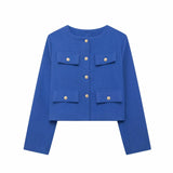 New Clip Round Collar Short Jacket
