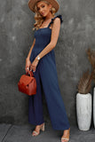 Shoulder Smocked Wide Leg