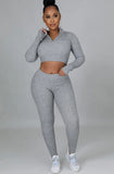 Ribbed Tight Crop Top and Pants