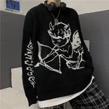 Women Sweaters Winter Streetwear Oversized Sweater Harajuku Knitted Pullover Angel Jacquard Hip Hop Outwear