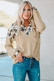 Print Quarter Button Waffle Knit
